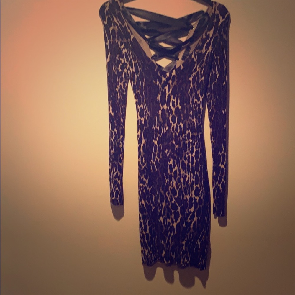 Guess leopard print fitted dress